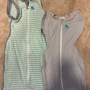 Love to dream Mint Stripe and Gray Zip Sleep Sacks